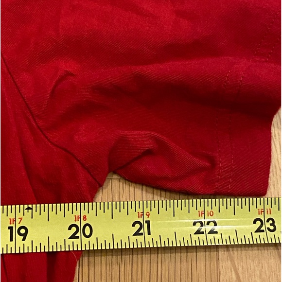 Roots Athletic Womens Red Tee Shirt w Black Flocked Roots Logo w Hockey / Size M - Picture 11 of 12